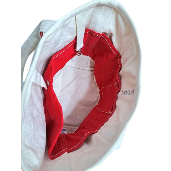 Lands End Canvas Boat Tote Beach Travel Bag Red D Logo Monogram - Picture 9 of 10